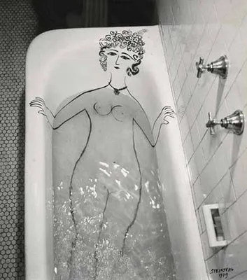 Girl in a Bathtub de Saul Steinberg, dessin d