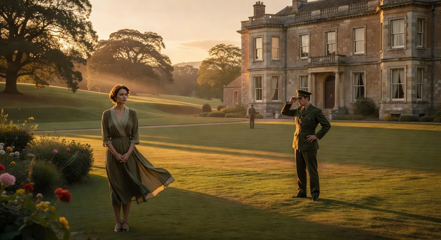 Paysage anglais au coucher du soleil, atmosphère du film Reviens-moi