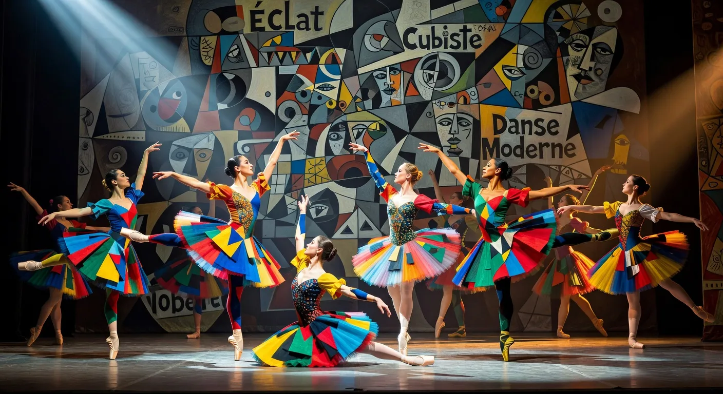 Danseurs en costumes cubistes inspires de Picasso