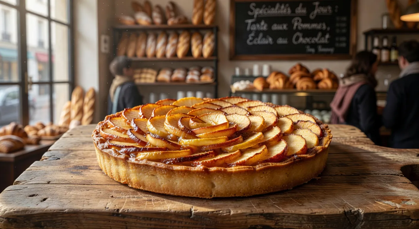 Tarte aux pommes française, pommes caramélisées en spirale